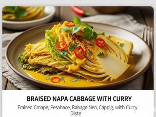 Пекинская капуста тушенная с карри